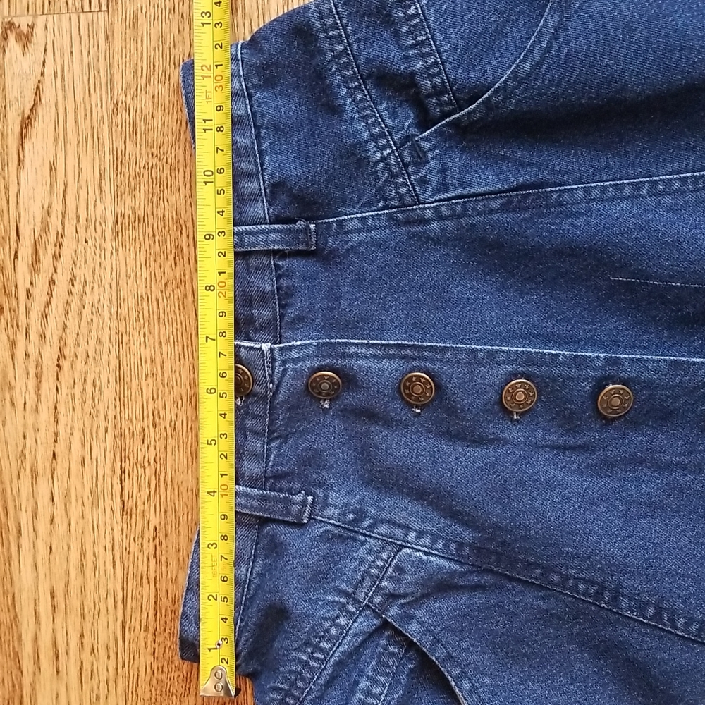Blanche Porte Vintage Full Denim Skirt 100% Cotton A-Line Button Front Midi - Picture 4 of 8